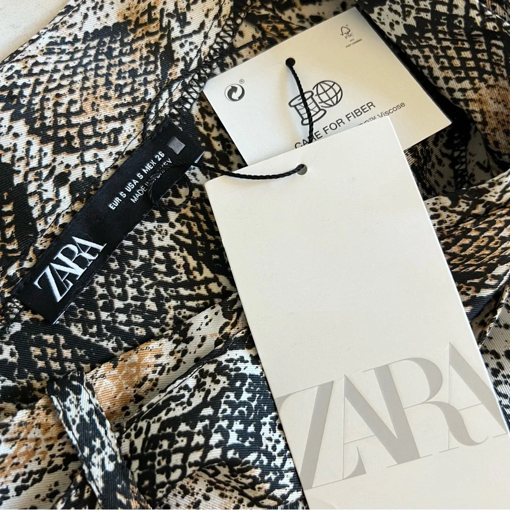 NWT β’ ZARA Satin Snakeskin Skort - Picture 6 of 9